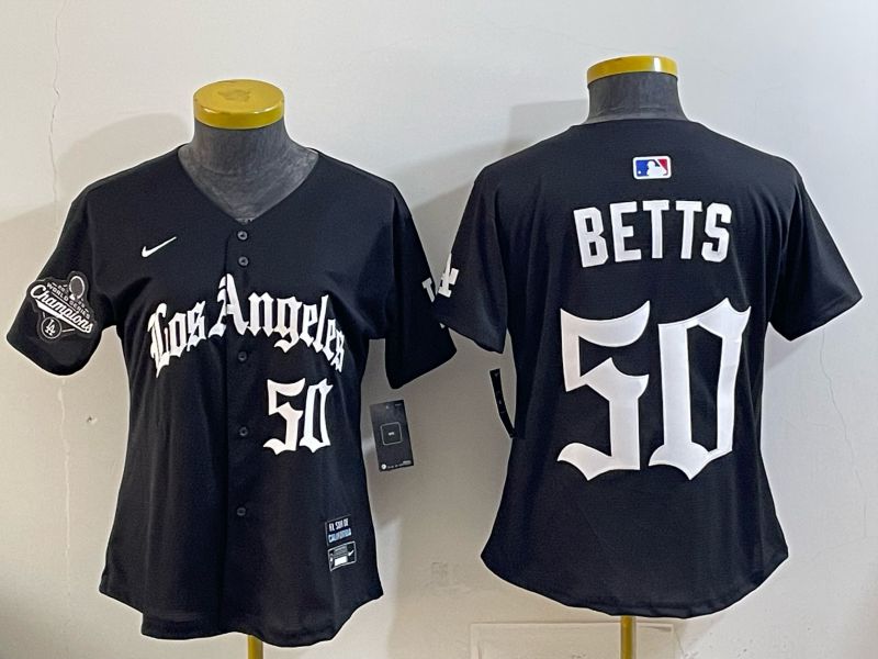 Youth Los Angeles Dodgers #50 Betts Black 5th Jointly Name 2026 Nike MLB Jersey style 02->youth mlb jersey->Youth Jersey
